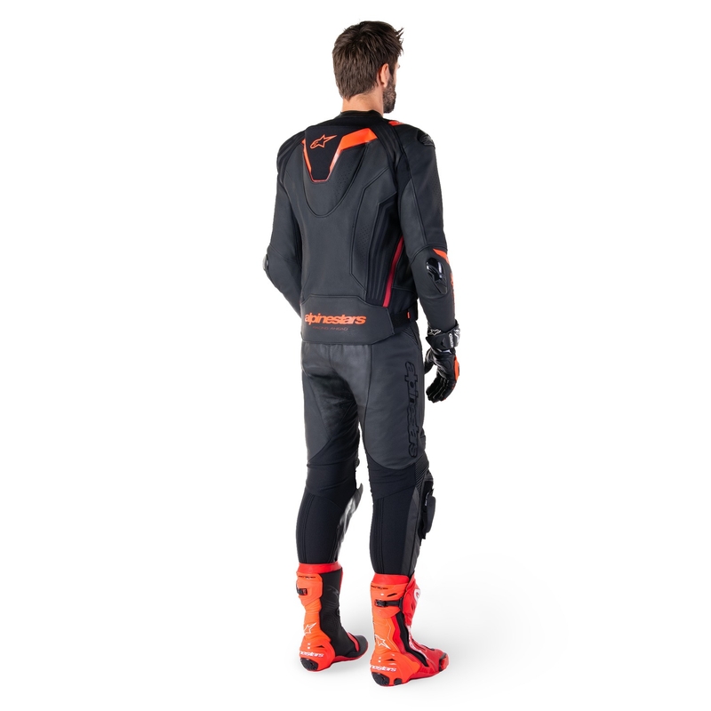 Alpinestars Missile 3 Ignition Black-Fluo Red-Dark Red odinė motociklininko striukė