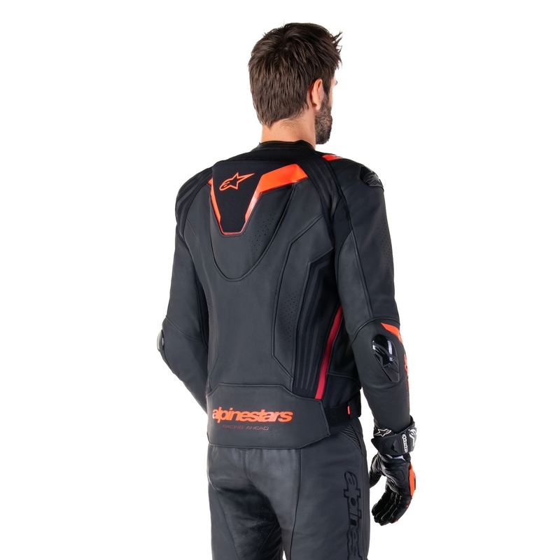 Alpinestars Missile 3 Ignition Black-Fluo Red-Dark Red odinė motociklininko striukė