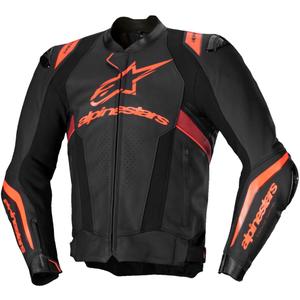 Alpinestars Missile 3 Ignition Black-Fluo Red-Dark Red odinė motociklininko striukė