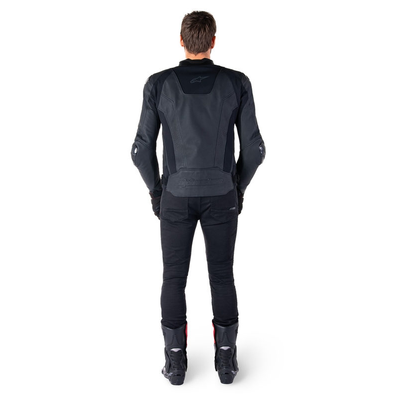 "Alpinestars Missile 3" juoda odinė motociklininko striukė