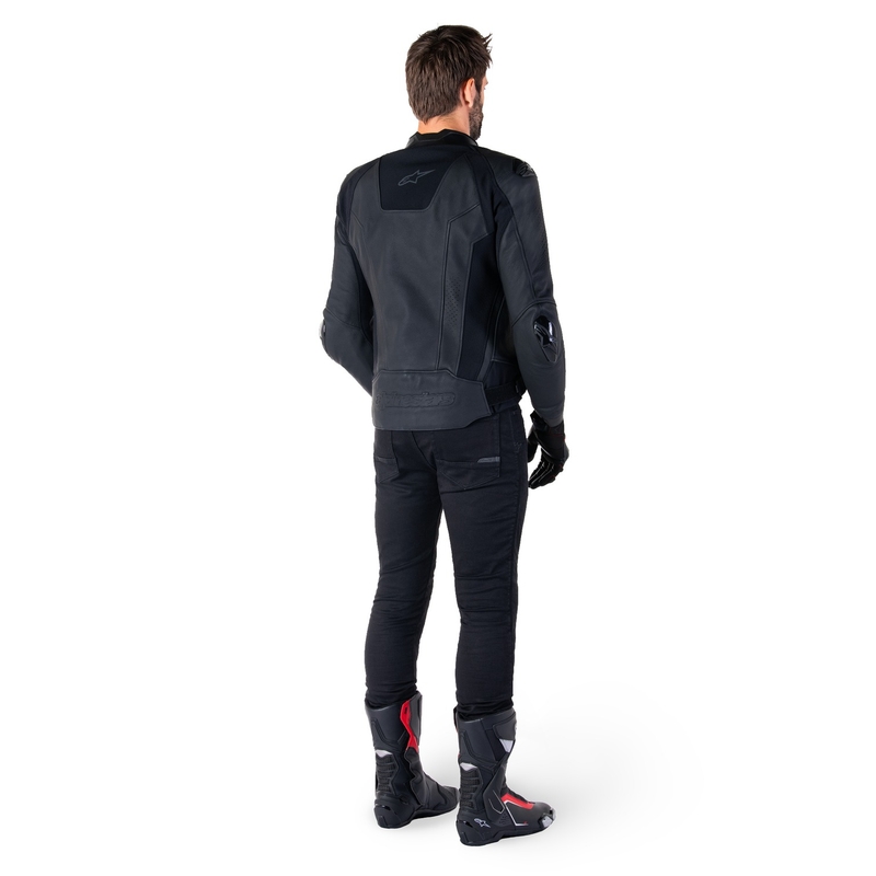 "Alpinestars Missile 3" juoda odinė motociklininko striukė