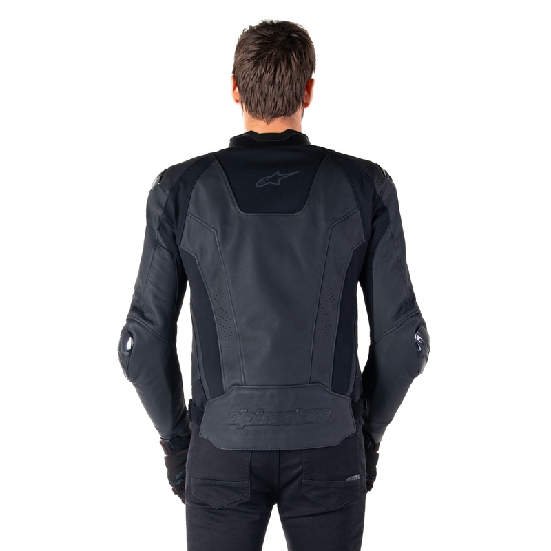 "Alpinestars Missile 3" juoda odinė motociklininko striukė