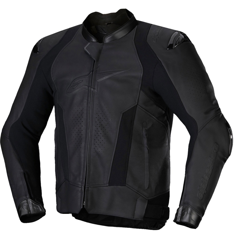 "Alpinestars Missile 3" juoda odinė motociklininko striukė