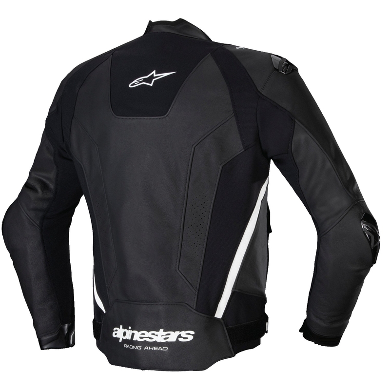 Alpinestars Missile 3 juodai balta odinė motociklininko striukė