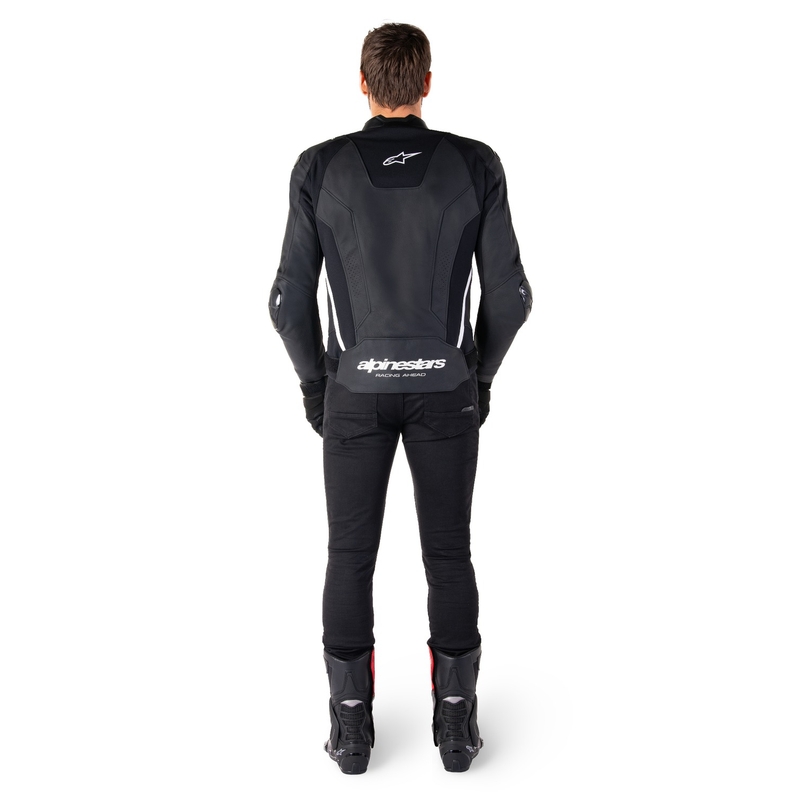Alpinestars Missile 3 juodai balta odinė motociklininko striukė
