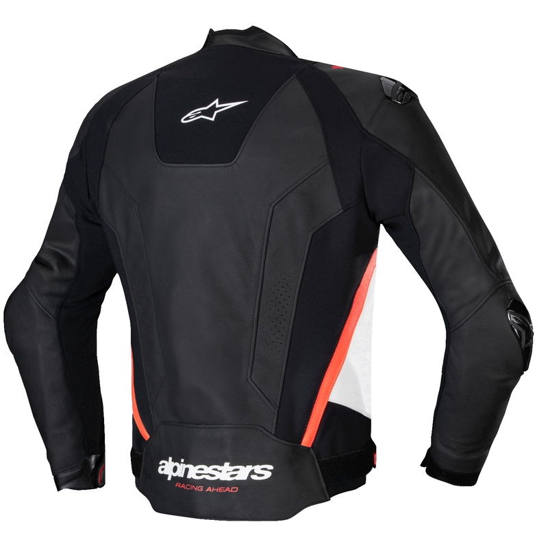 Alpinestars Missile 3 Black-White-Fluo Red odinė motociklininko striukė