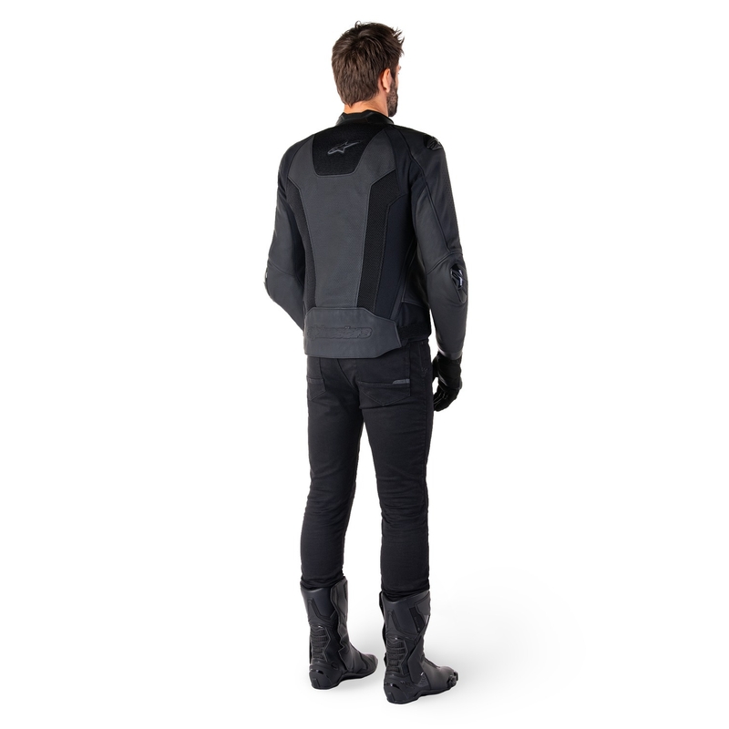 "Alpinestars Missile 3 Airflow" juoda odinė motociklininko striukė