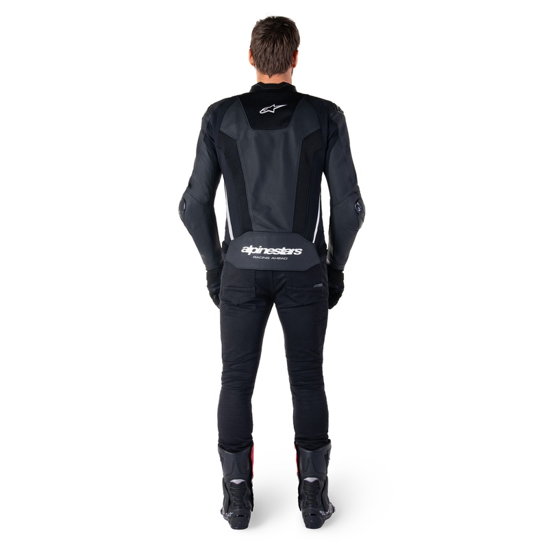 "Alpinestars Missile 3 Airflow" juodai balta odinė motociklininko striukė