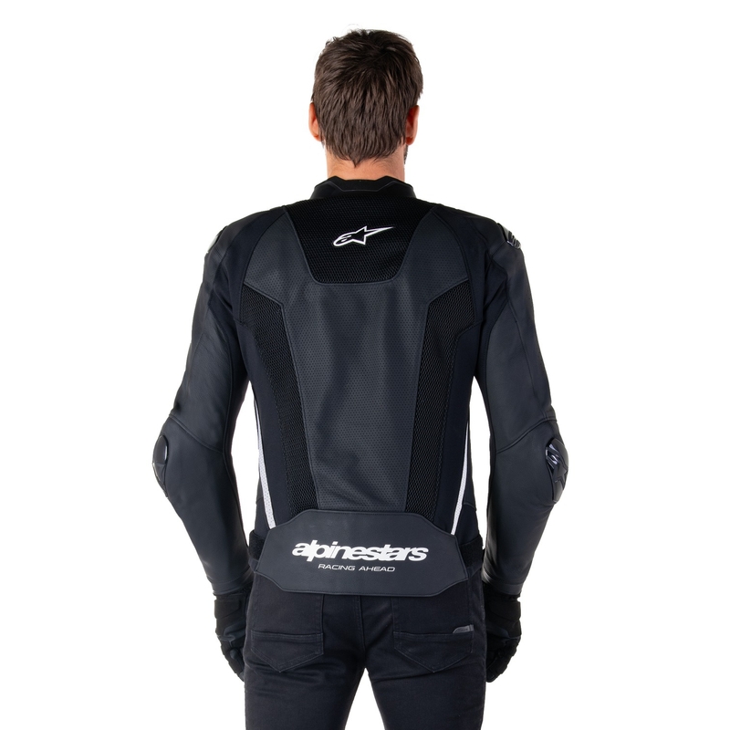"Alpinestars Missile 3 Airflow" juodai balta odinė motociklininko striukė