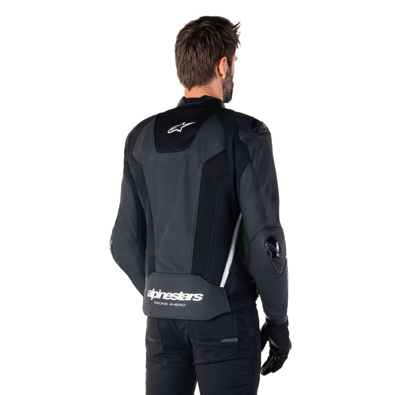 "Alpinestars Missile 3 Airflow" juodai balta odinė motociklininko striukė