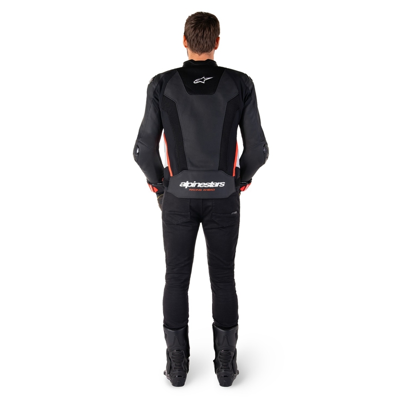 Alpinestars Missile 3 Airflow Black-White-Fluo Red odinė motociklininko striukė