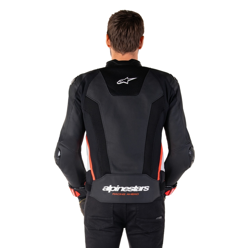 Alpinestars Missile 3 Airflow Black-White-Fluo Red odinė motociklininko striukė