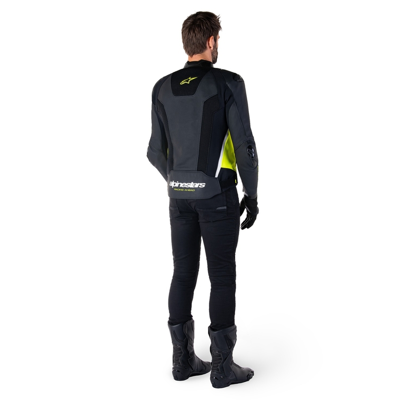 Alpinestars Missile 3 Airflow Black-Fluo Yellow-White odinė motociklininko striukė
