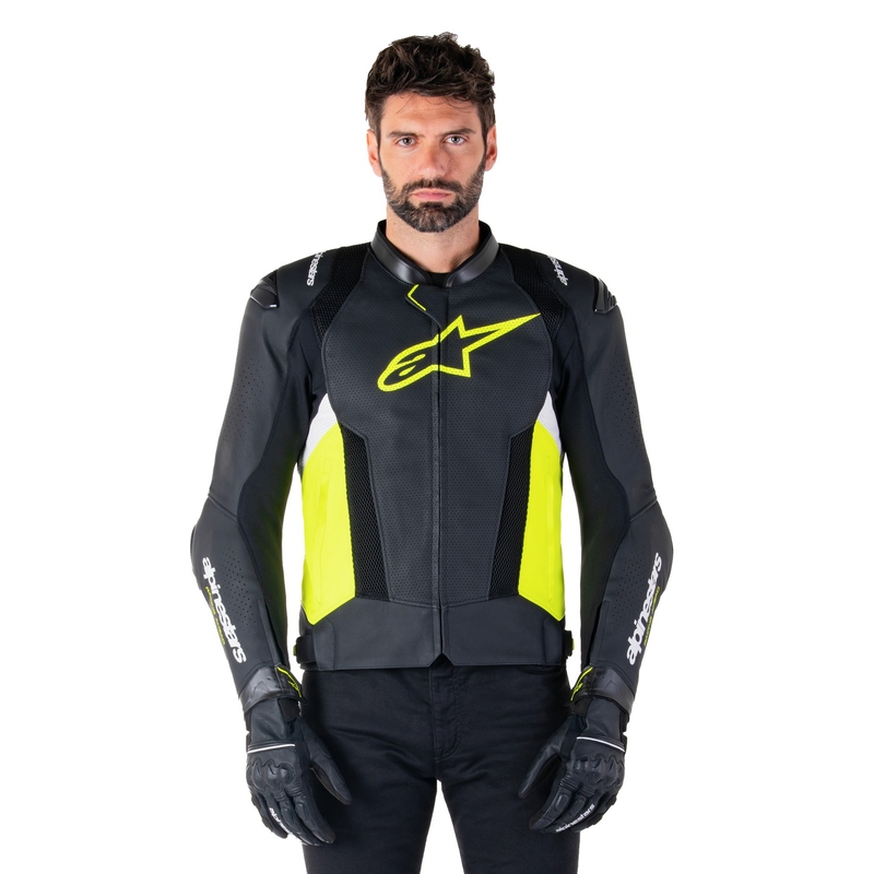 Alpinestars Missile 3 Airflow Black-Fluo Yellow-White odinė motociklininko striukė