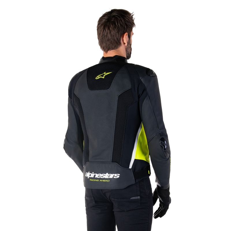 Alpinestars Missile 3 Airflow Black-Fluo Yellow-White odinė motociklininko striukė