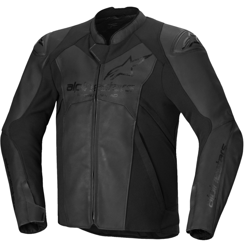 "Alpinestars Faster 3" juoda odinė motociklo striukė