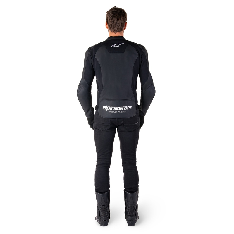 Alpinestars Faster 3 juodai balta odinė motociklo striukė