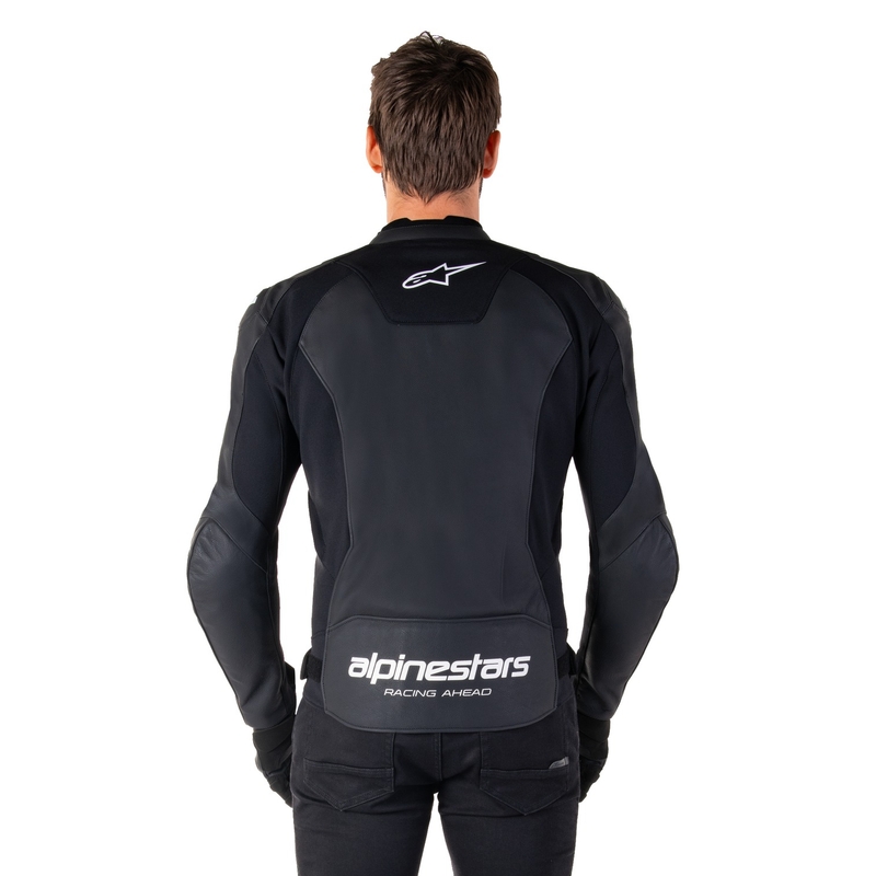 Alpinestars Faster 3 juodai balta odinė motociklo striukė