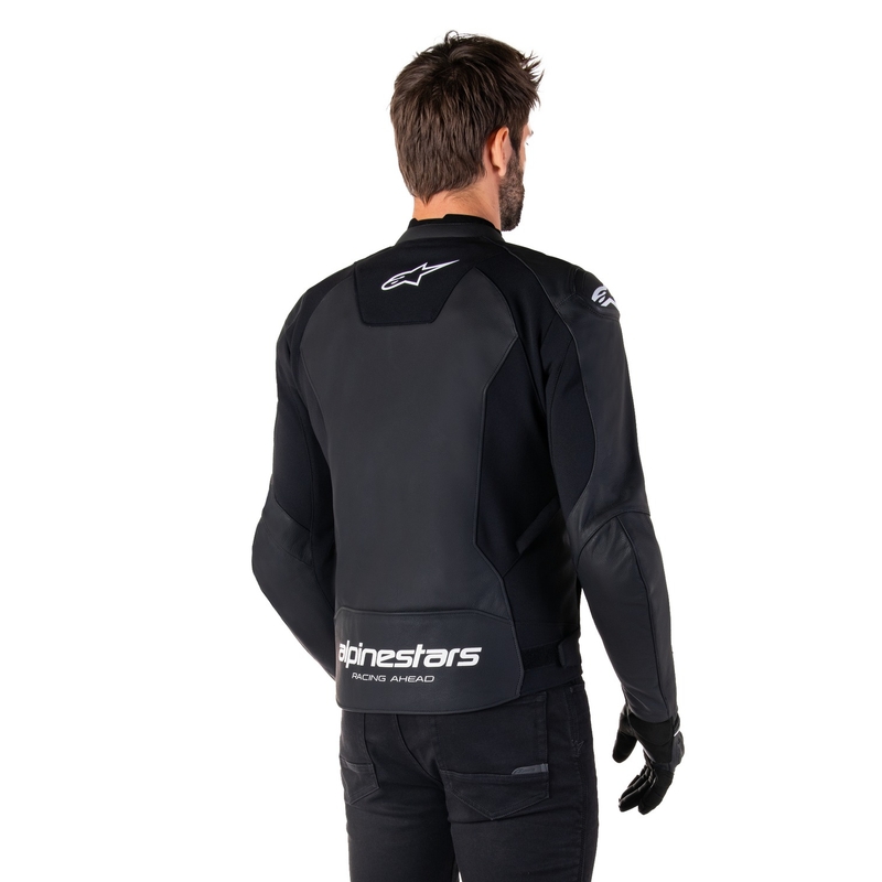 Alpinestars Faster 3 juodai balta odinė motociklo striukė