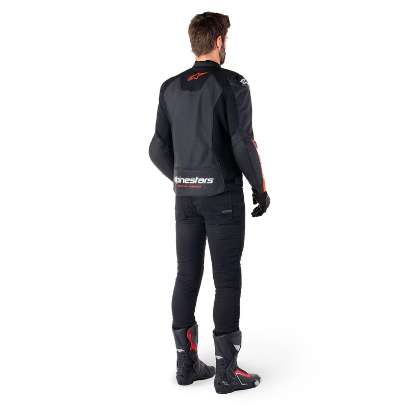 Alpinestars Faster 3 Airflow Black-Fluo Red odinė motociklininko striukė