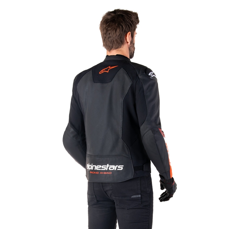 Alpinestars Faster 3 Airflow Black-Fluo Red odinė motociklininko striukė
