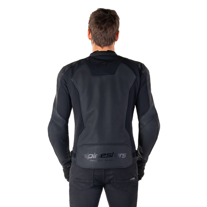 "Alpinestars Faster 3 Airflow" juoda odinė motociklininko striukė
