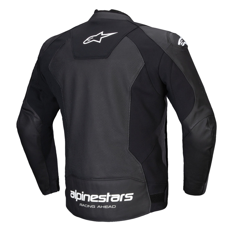 "Alpinestars Faster 3 Airflow" juodai balta odinė motociklininko striukė