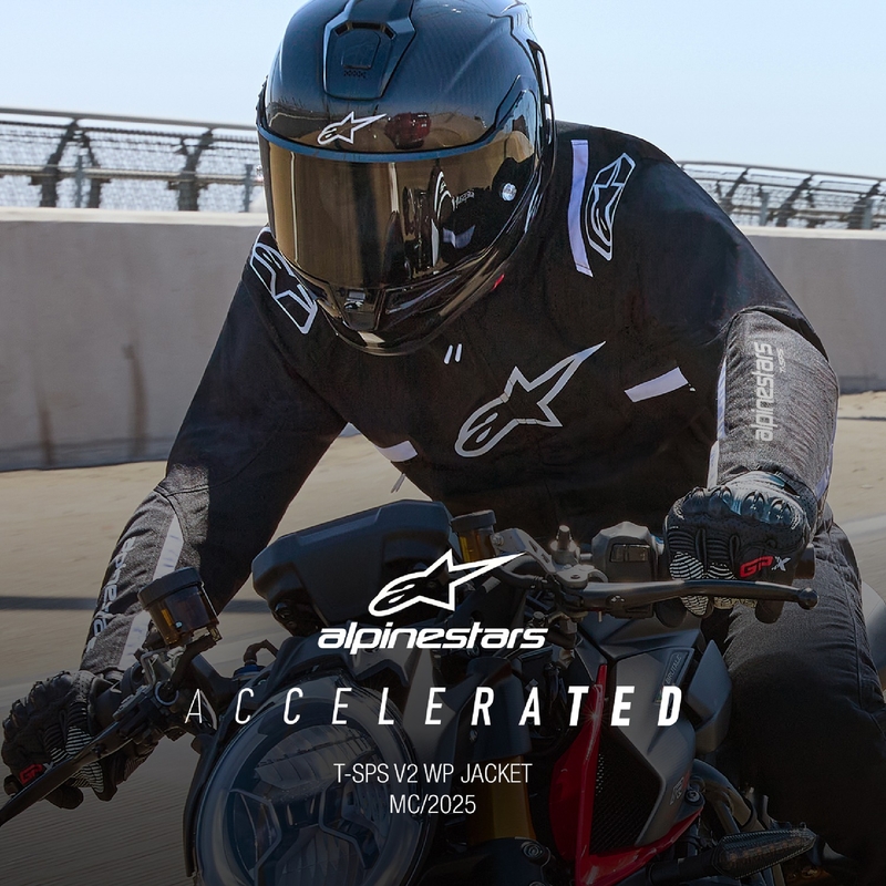 "Alpinestars T-SPS 2" neperšlampama juodai balta motociklininko striukė