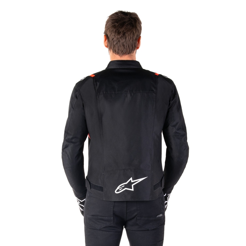 Alpinestars T-SPS 2 neperšlampama juoda-balta-fluo raudona motociklininko striukė