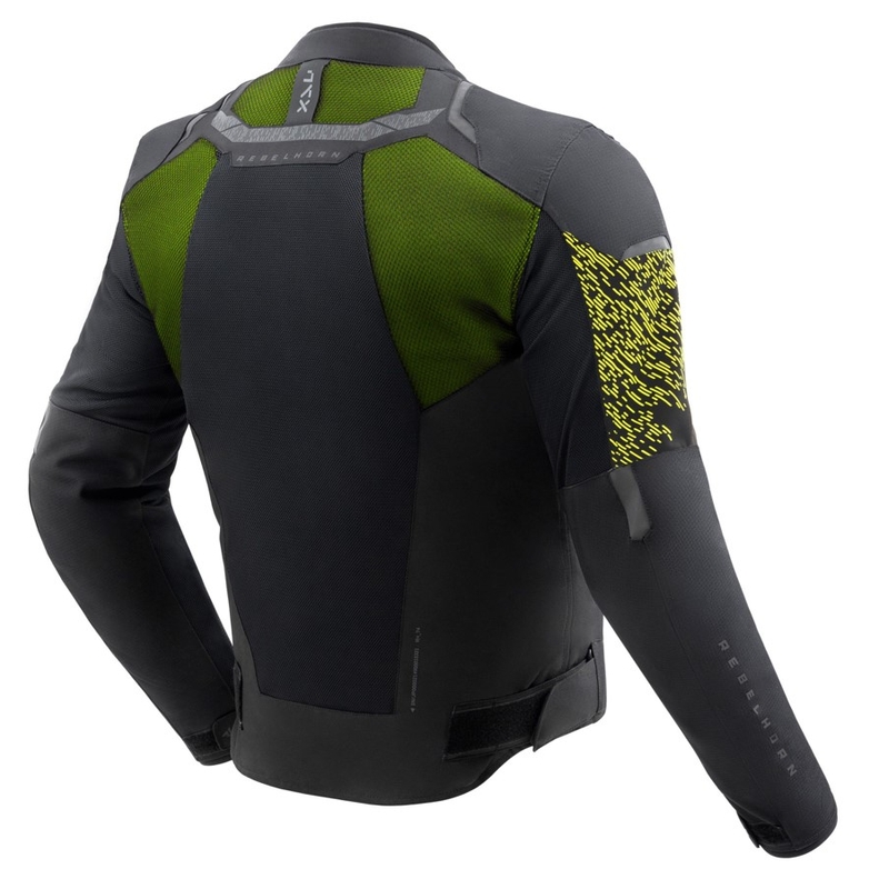 Motociklininko striukė Rebelhorn Jax black-fluo yellow