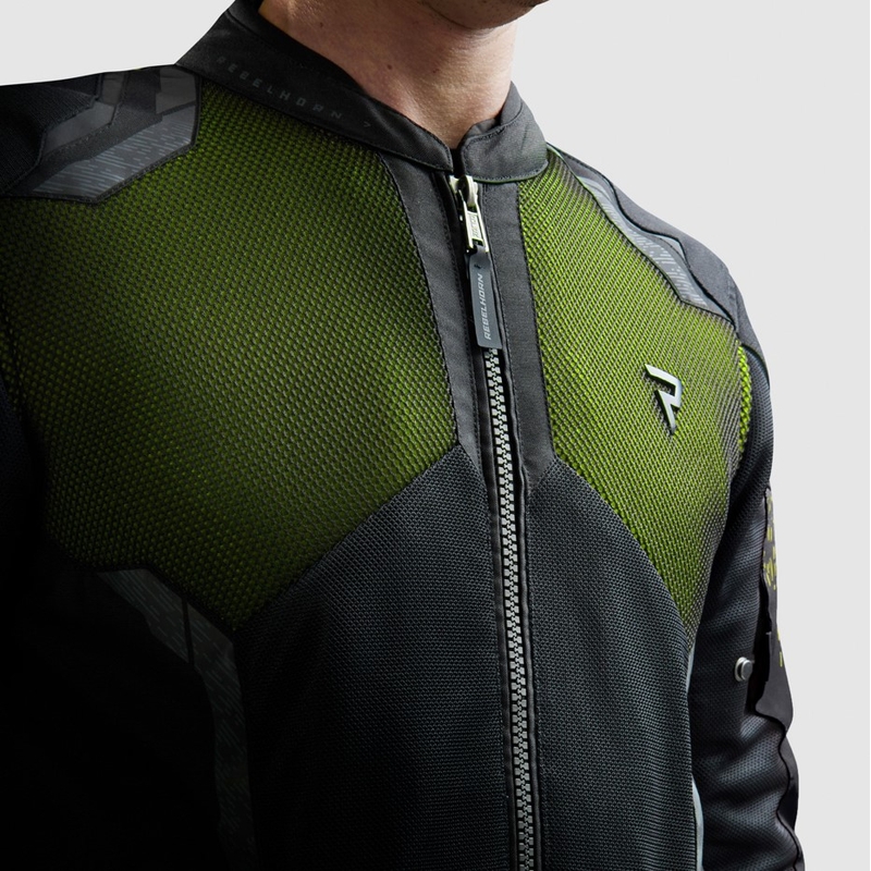 Motociklininko striukė Rebelhorn Jax black-fluo yellow