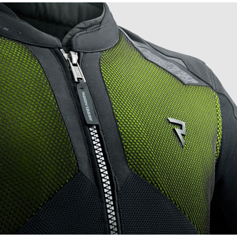 Motociklininko striukė Rebelhorn Jax black-fluo yellow