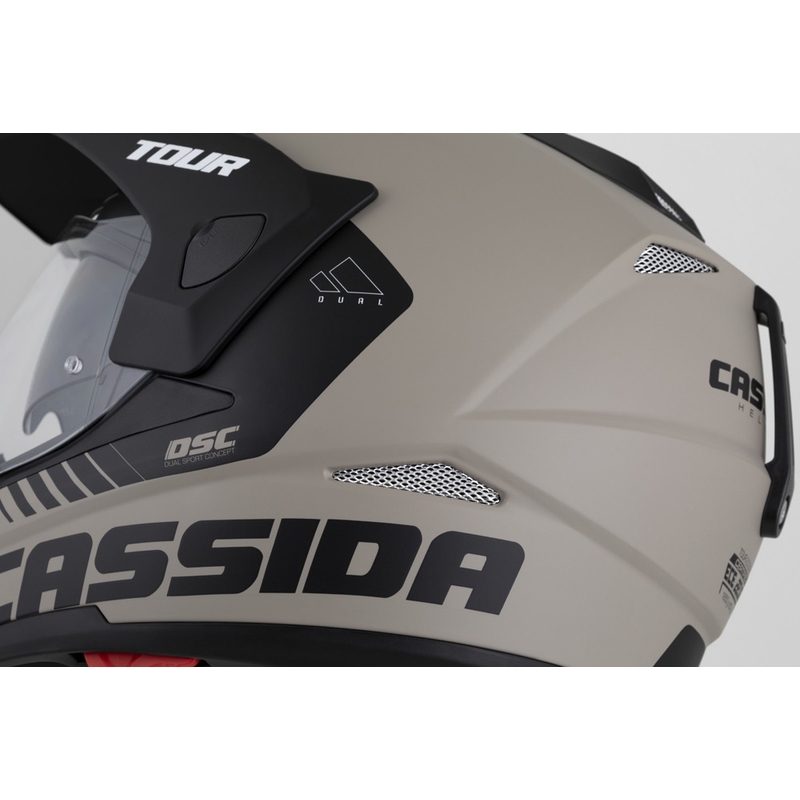 Enduro šalmas Cassida Tour 2.0 Dual matinis smėlio juodos spalvos
