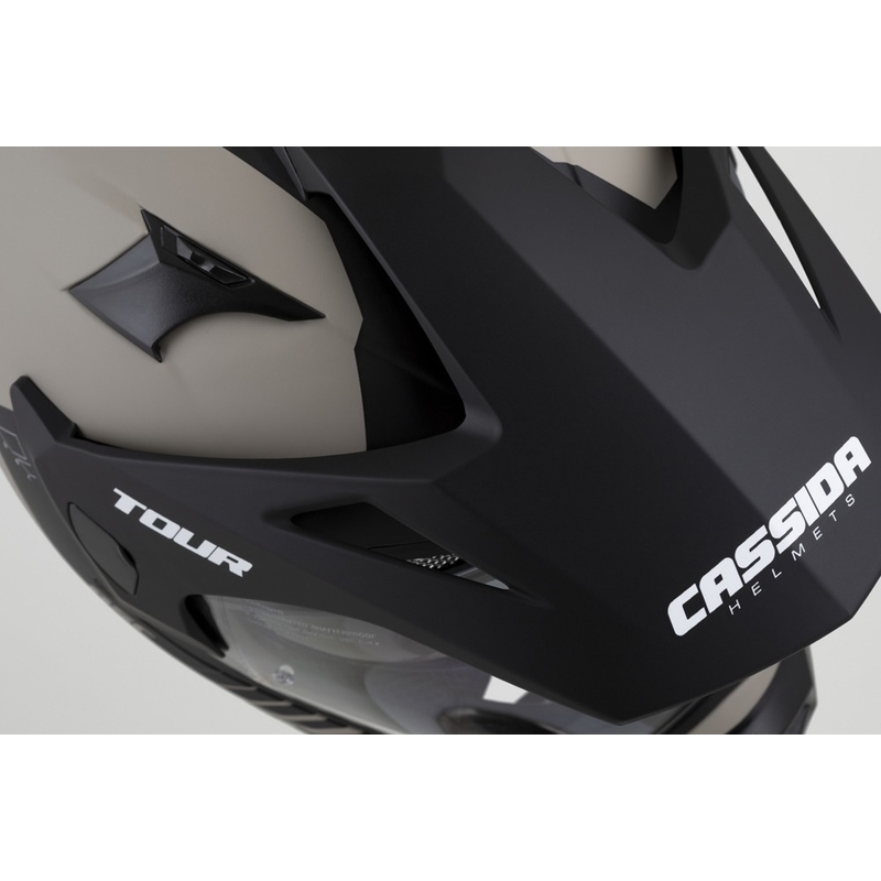 Enduro šalmas Cassida Tour 2.0 Dual matinis smėlio juodos spalvos
