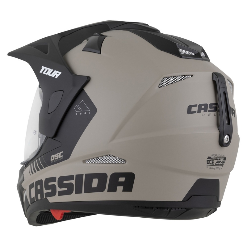 Enduro šalmas Cassida Tour 2.0 Dual matinis smėlio juodos spalvos