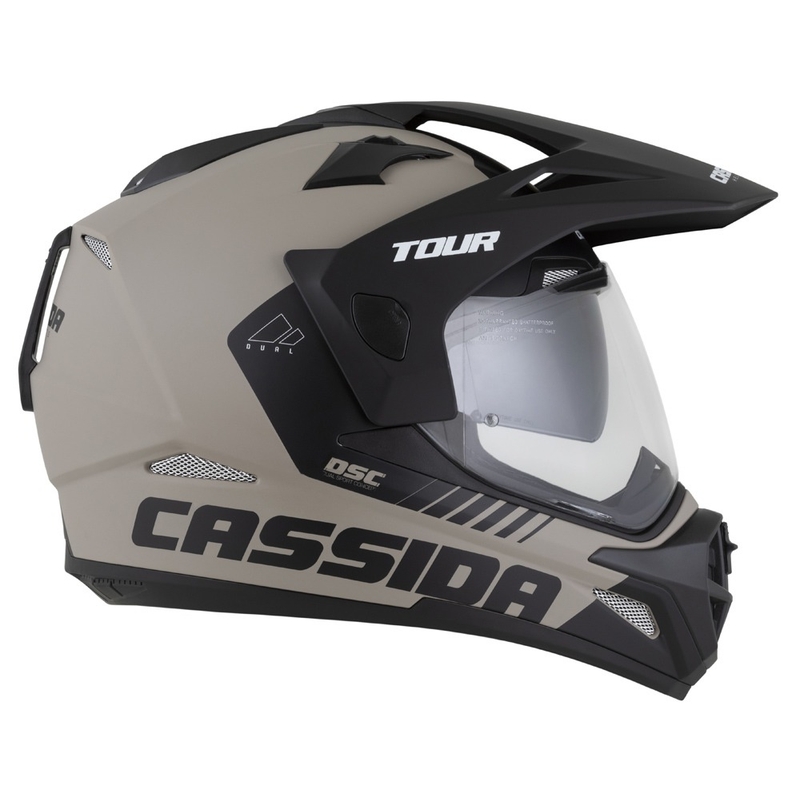 Enduro šalmas Cassida Tour 2.0 Dual matinis smėlio juodos spalvos
