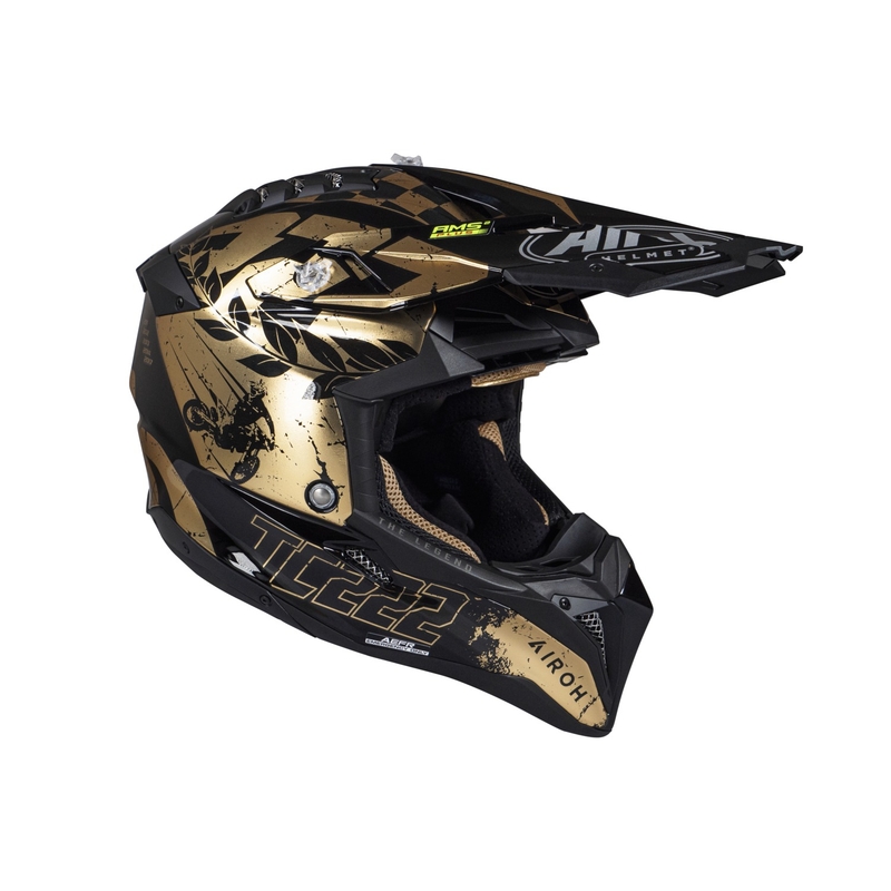 Motokroso šalmas Airoh Aviator 3.0 "TC 222 THE LEGEND" juodai auksinis