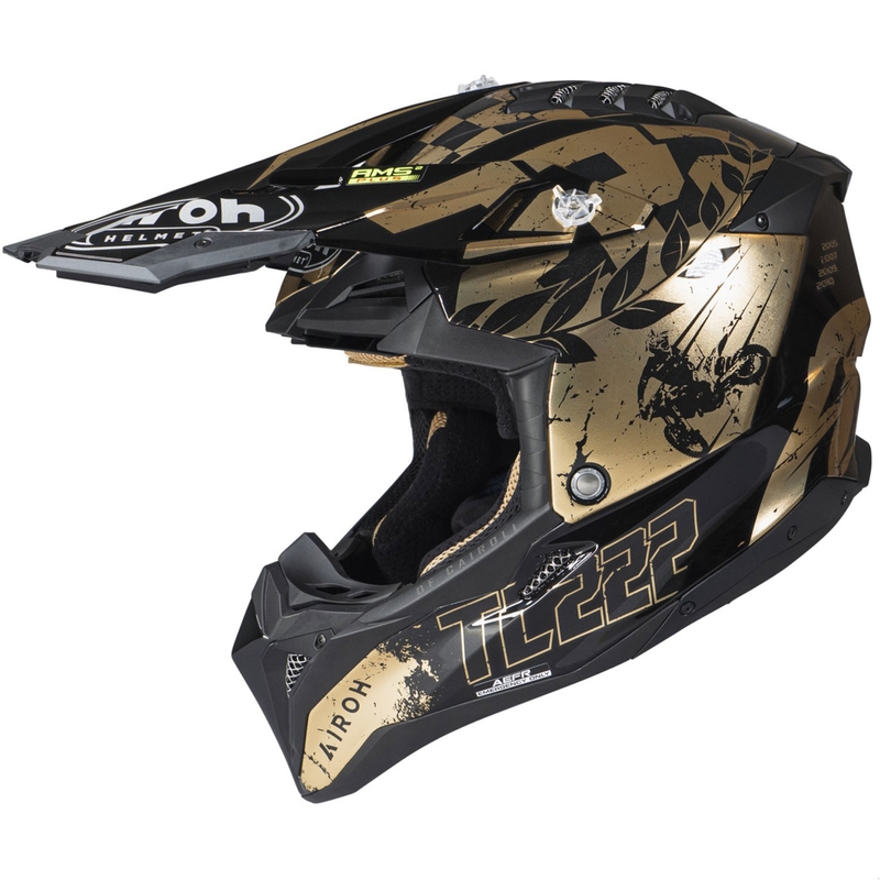 Motokroso šalmas Airoh Aviator 3.0 "TC 222 THE LEGEND" juodai auksinis