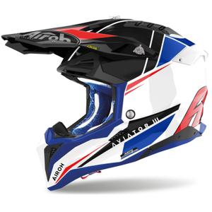 Motokroso šalmas Airoh Aviator 3.0 Push blue-red