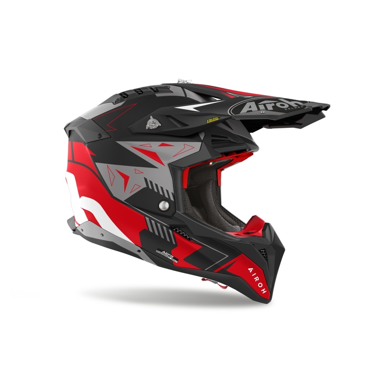 Motokroso šalmas Airoh Aviator 3 Spin raudonas matinis