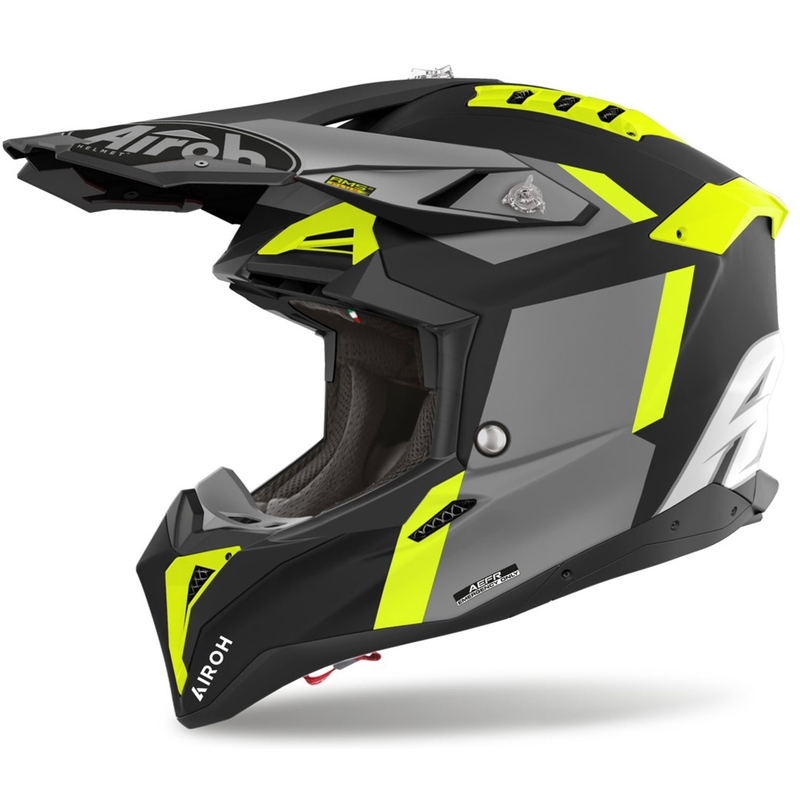 Motokroso šalmas Airoh Aviator 3 Glory geltonas matinis