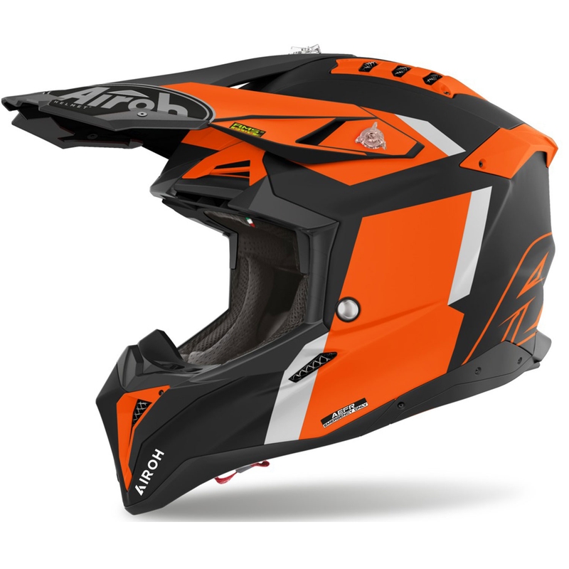 Motokroso šalmas Airoh Aviator 3 Glory oranžinis matinis