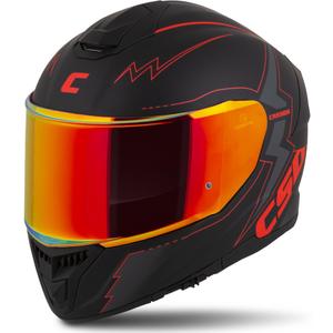 "Cassida Integral GT 2.1 Flash Black-Red-Grey" motociklininko šalmas