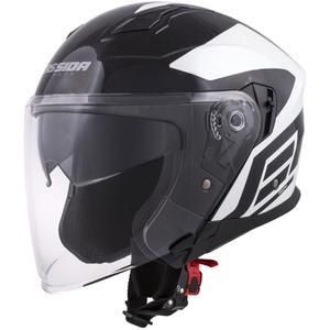 "Cassida Jet Tech Corso Open" motociklininko šalmas juodai baltas
