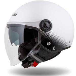 "Cassida Handy Plus" atviras motociklininko šalmas baltai juodas
