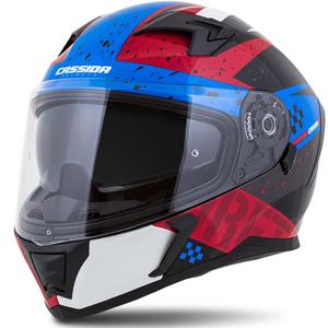 "Integral" motociklininko šalmas "Cassida Integral 3.0 DRFT" raudonai perlamutrinis mėlynas