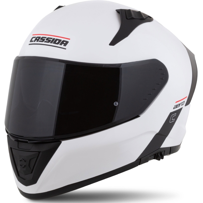 "Cassida Aero" integralus motociklininko šalmas matinis baltai juodas