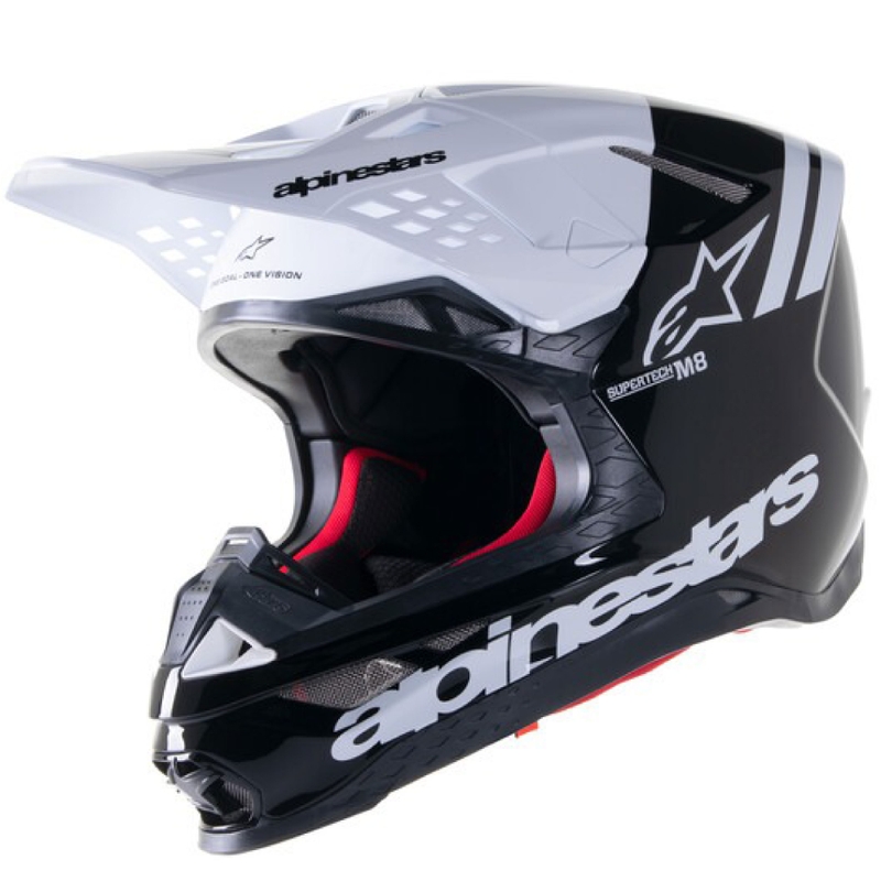 Alpinestars Supertech S-M8 Radium 2 Motokroso šalmas juodai baltas
