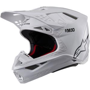 Alpinestars Supertech S-M10 Solid White Motokroso šalmas