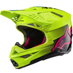 Alpinestars Supertech S-M10 Unite fluo geltonai-juodai-rožinis motokroso šalmas